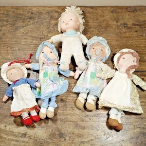 Vintage Original Holly Hobbie Fabric Doll LOT Knickerbocker 80's Dress *READ
